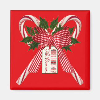 Imã Candy Cane Buquê de Natal Deseja Magnet