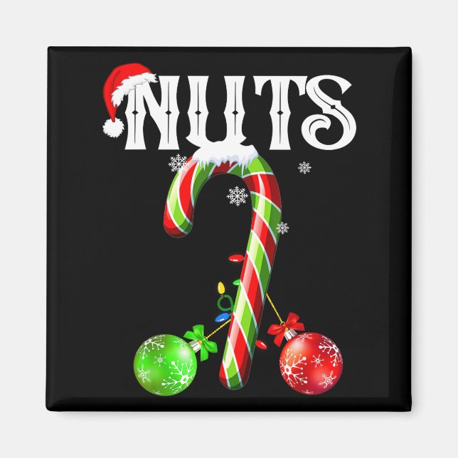 Imã Candy Cane Chest Nuts Couples Funny Chestnuts Xmas (Frente)