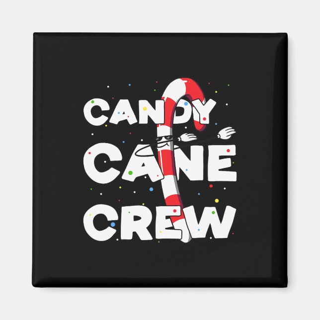 Imã Candy Cane Creme Diversão De Natal Dançando Ao Lon (Frente)