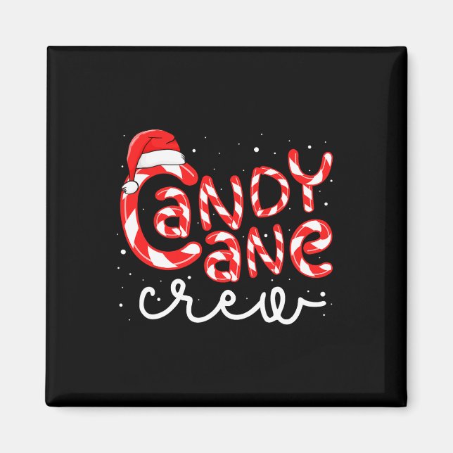 Imã Candy Cane Crew da Família Xmas na Praça de Natal (Frente)