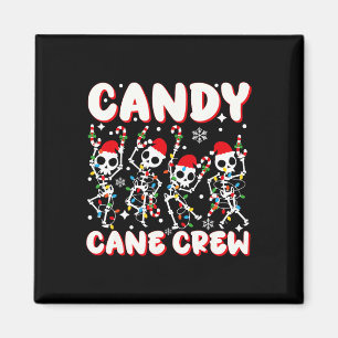 Imã Candy Cane Crew Skeleton Christmas Candy Lover Xma