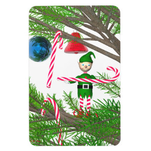 Ímã Candy Cane Elf de Natal