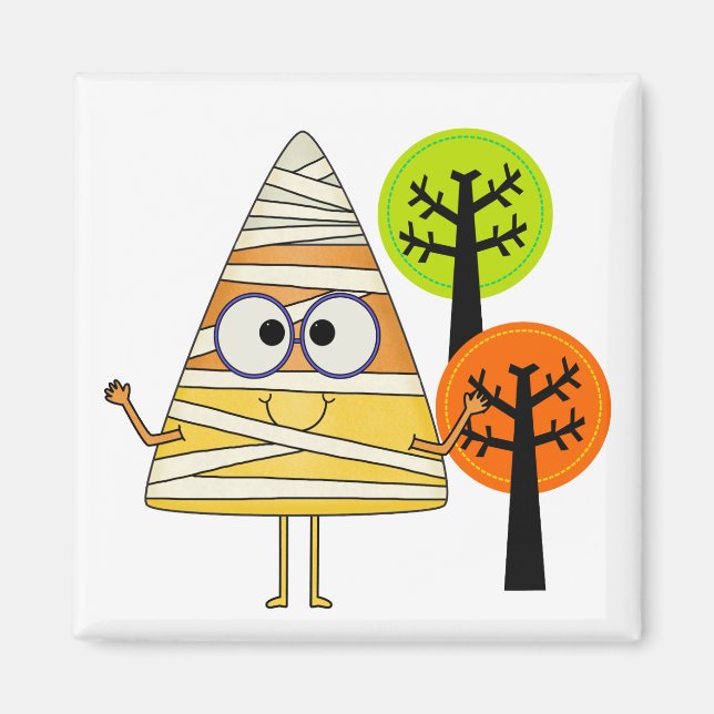 Imã Candy Corn Mummy Halloween (Frente)