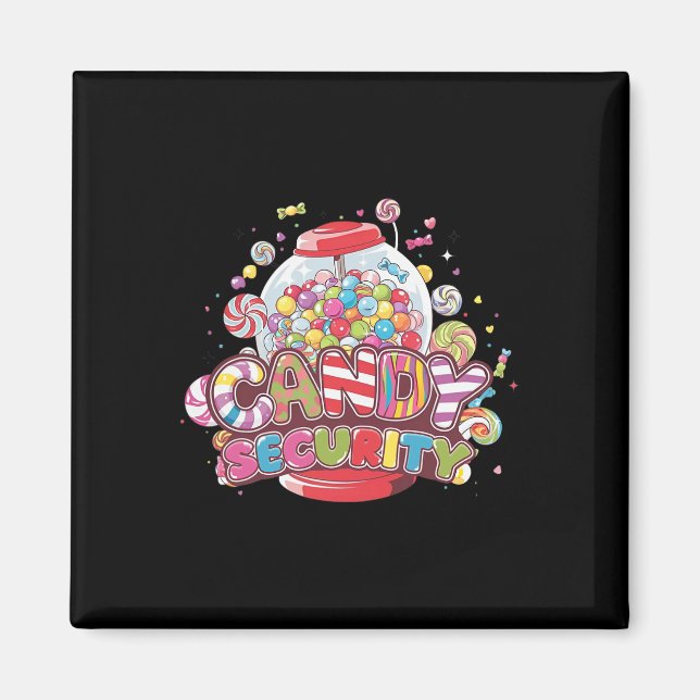 Imã Candy Security Dia de as Bruxas engraçado Costume  (Frente)