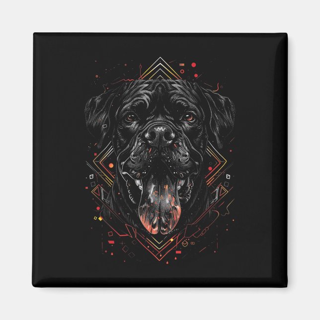 Imã Cane Corso Tattoo Dog Lover Mastiff Art Face (Frente)