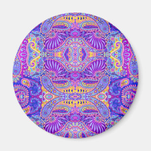 Imã Caneca com padrão paisley colorido fofo