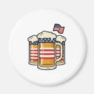 Imã Caneca de Cerveja Patriótica Design Vetorial Vinta