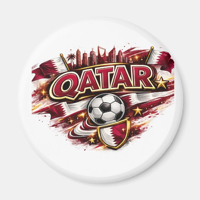 Imã Caneca para Fã de Futebol do Catar | Suporte Patri (Frente)