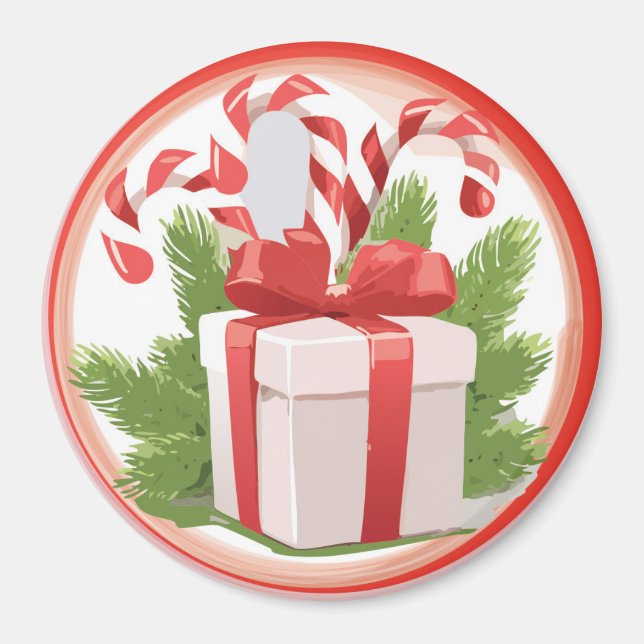 Imã Canes e Preseny de doces Natal de 2024 (Frente)