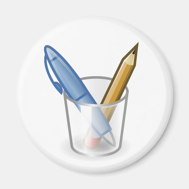 Imã Caneta de Escritor - Taça Lápis (Frente)