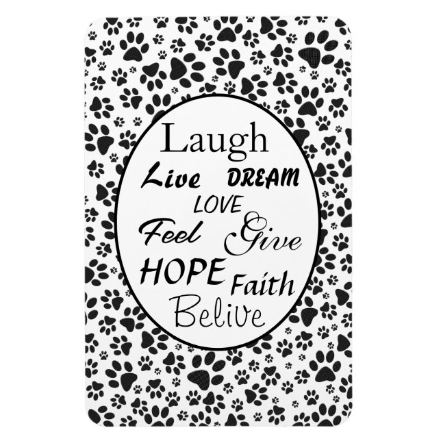 Ímã Canetas de Cachorro Magnéticas em Preto e Branco (Vertical)