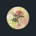 Imã Canina Rosa<br><div class="desc">Este Rosa de Cachorro apresenta minha pintura digital de arte de um Rosa de Cachorro em um fundo floral em camadas de arte digital em pinks e verdes.</div>
