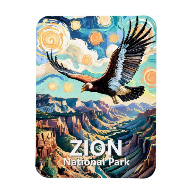 Ímã Cânion de Zion Pássaro Condor da Califórnia Vibran (Vertical)