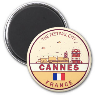 Imã Cannes France City Skyline Emblem