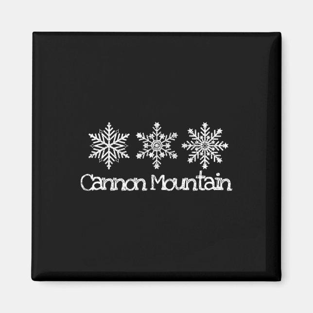 Imã Cannon Mountain Franconia Notch Snowflakes Ski Ski (Frente)