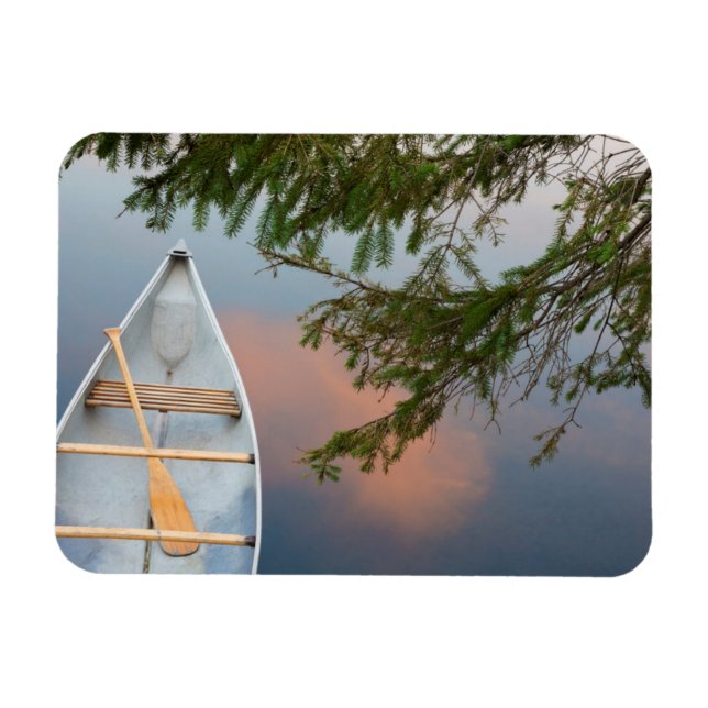 Ímã Canoa no lago ao pôr do sol, Canadá (Horizontal)