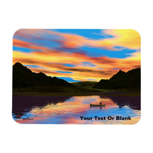 Ímã Canoagem No Lago Sunset (Horizontal)