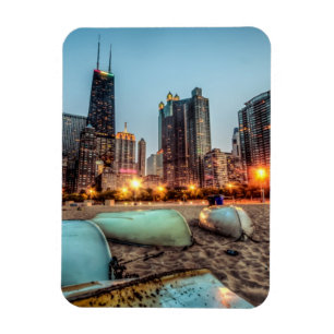 Ímã Canoas na praia de Oak Street um pouco depois do p