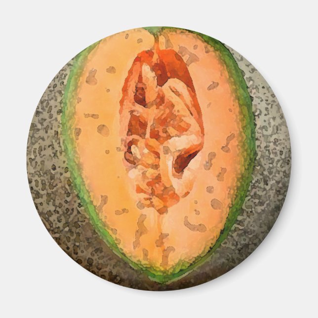 Imã Cantaloupe Watercolor - Magnet (Frente)