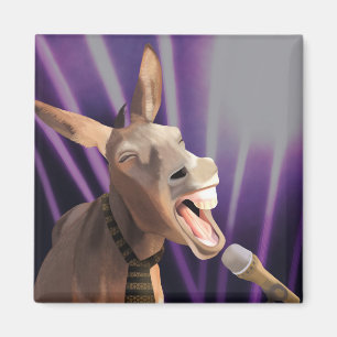 Imã Cantando Engraçado Fazenda Donkey Animal Purple Fu