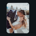 Ímã Canvas de Impressão de Vows Faux<br><div class="desc">Os votos de casamento são uma bela maneira de os casais expressarem o seu amor e compromisso uns com os outros. Uma Impressão de Canvas Vows Faux com fotos de recém-casados é a maneira perfeita de capturar esse momento especial no tempo. A tela impressa apresenta uma imagem de alta qualidade...</div>