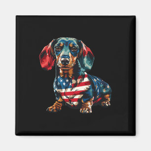 Imã Cão 4 De Julho, Bandeiras Americanas Dão Para Home