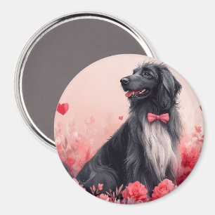 Imã Cão Afegão com Rosas - Dia dos Namorados
