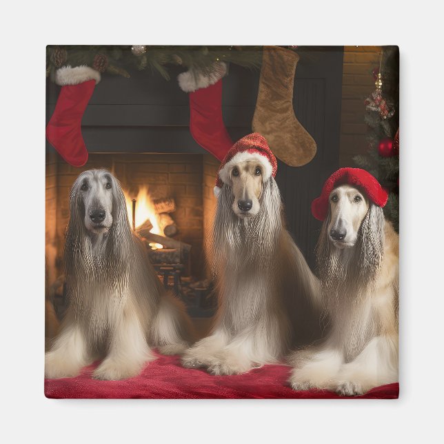 Imã Cão Afegão junto à Lareira Natal (Frente)