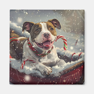 Imã Cão American Staffordshire Natal Festivo