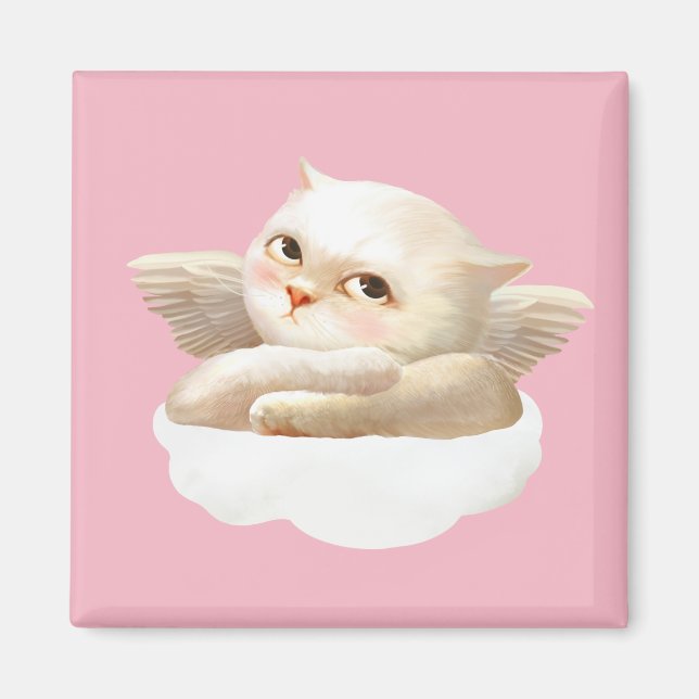 Imã Cão Angélico e Gato na Nuvem (Frente)
