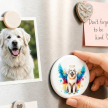 Cão Anjo Arco-Íris Great Pyrenees Aquarela