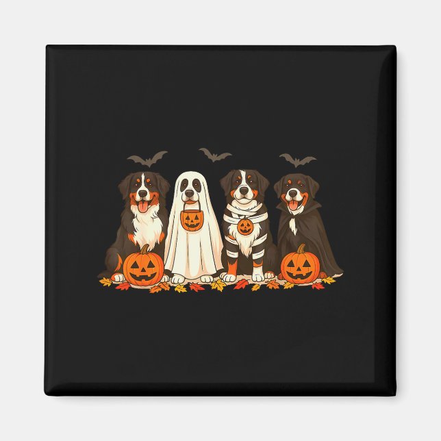 Imã Cão Bernês de Halloween Fantasma Soky Bernês  (Frente)