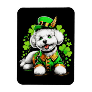 Ímã Cão Bichon Frise Dia de São Patrício