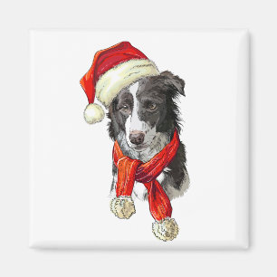 Imã Cão Border Collie de Natal