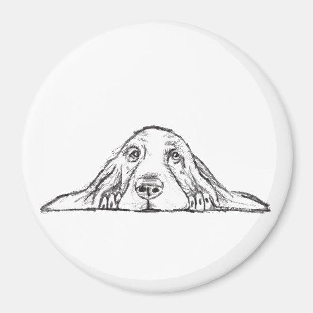 Imã cão-caçador preto branco-cachorrinho (Frente)