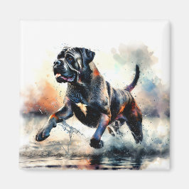 Imã Cão Cane Corso em aquarela