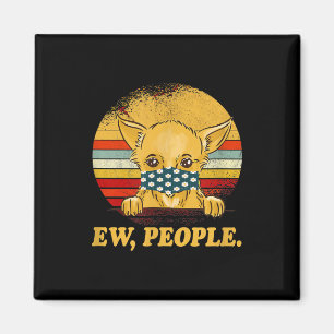 Imã cão chihuahua, novo cão pessoas vestindo máscar