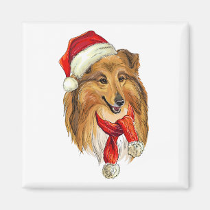 Imã Cão Collie de Natal