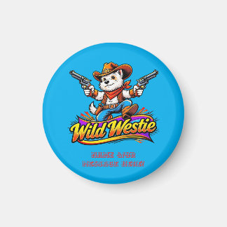 Imã Cão Cowboy Westie Selvagem Personalizado