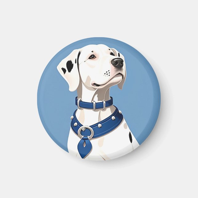 Imã Cão Dálmata com Coleira Azul (Frente)