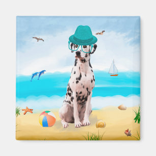 Imã Cão Dalmata na Praia