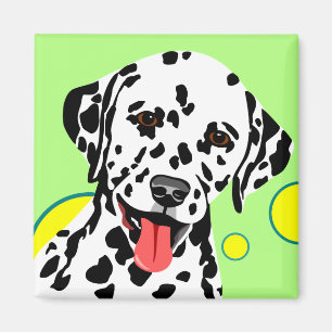 Imã Cão Dalmatian com círculos