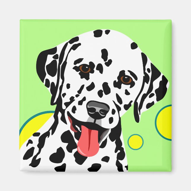 Imã Cão Dalmatian com círculos (Frente)