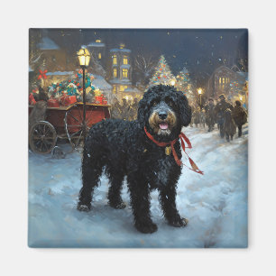 Imã Cão de Água Português Época Festiva de Natal