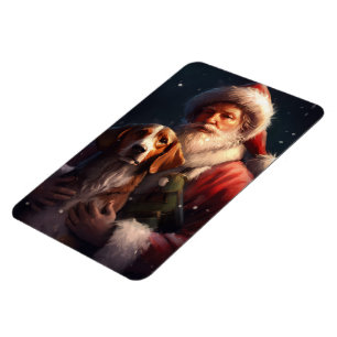 Ímã Cão de caça inglês Santa Claus Natal