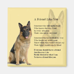 Imã Cão de german shepherd - poema do amigo