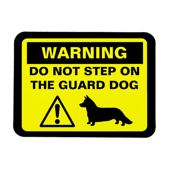 Ímã Cão de Guarda Cardigan Welsh Corgi Alerta (Horizontal)