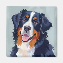 Imã Cão de Montanha Bernês | Pintura em Aquarela