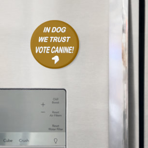 Imã Cão de Voto com Texto Branco