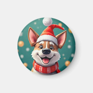 Imã Cão Entre Decorações Festivas de Natal